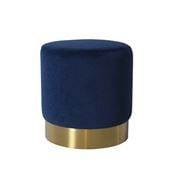 Duke - Milan Velvet Ottoman Brushed Gold Base Small Blue