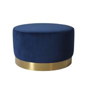 Duke - Milan Velvet Ottoman Brushed Gold Base Large Blue