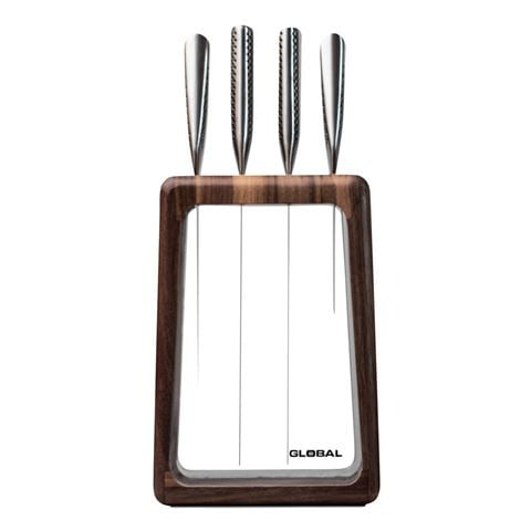 Global - Hashira Knife Block Set Walnut 5pce