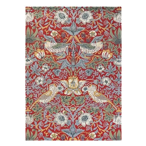 Morris & Co Strawberry Thief Rug Crimson 350x250cm - Peter's of Kensington