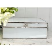 Flair Decor - Glass Jewel Box White/Silver w/Bee Large