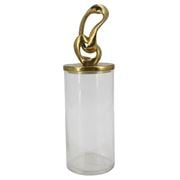 Flair Decor - Glass Jar Poly Gold Leaf Lid 33cm