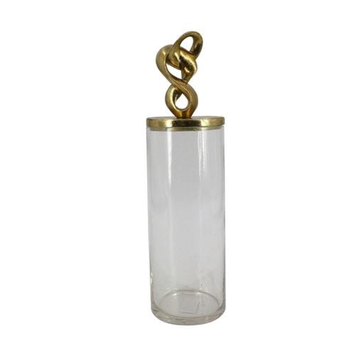 Flair Decor Glass Jar Poly Gold Leaf Lid 10x38cm - Peter's of Kensington