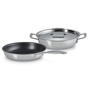 Le Creuset - 3-Ply Stainless Steel Cookware Set 2pce