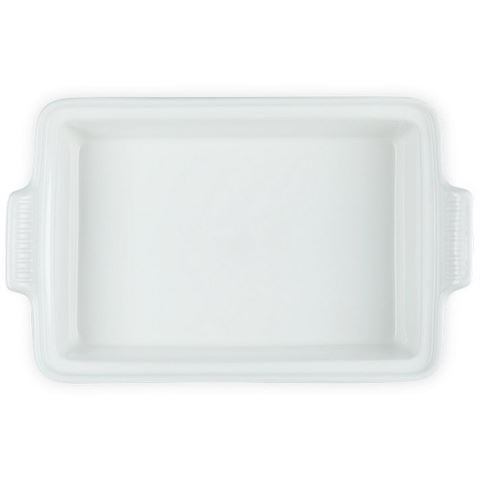Le Creuset Heritage Rectangular Dish with Lid Meringue 33cm/3.8L - Peter's of Kensington