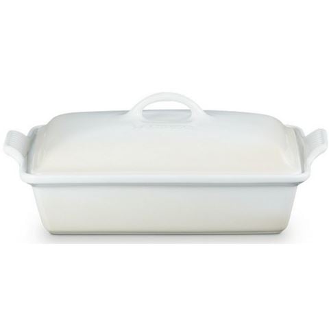 Le Creuset Heritage Rectangular Dish with Lid Meringue 33cm/3.8L - Peter's of Kensington
