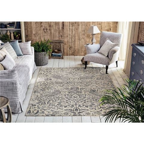Morris & Co Strawberry Thief Rug Ink 240x170cm - Peter's of Kensington