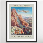 I Heart Wall Art - Vintage Peru Travel Poster 100x140cm