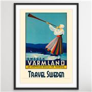 I Heart Wall Art - Sweden Vintage Travel Poster 100x140cm