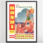 I Heart Wall Art - Bondi Beach Vintage Poster 100x140cm