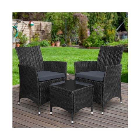Exterieur Outdoor - Gardeon 3pc Outdoor Furniture Set Black