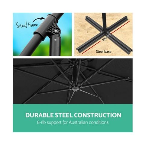 Exterieur Outdoor - Instahut 3M Outdoor Umbrella Black