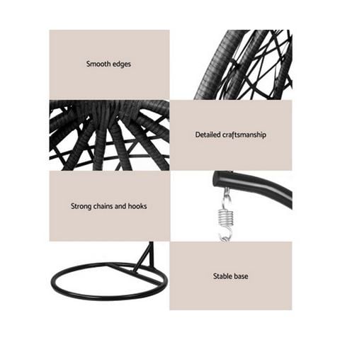 Exterieur Outdoor - Outdoor Hanging Swing Chair Black