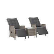 Exterieur Outdoor - Recliner Chairs Outdoor Grey 3pc