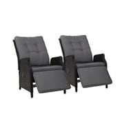 Exterieur Outdoor - Recliner outdoor Chairs Black 2pc