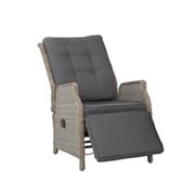 Exterieur Outdoor - Gardeon Recliner Chair Wicker Grey