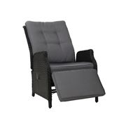 Exterieur Outdoor - Gardeon Recliner Chair Wicker Black