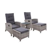 Exterieur Outdoor - Gardeon Outdoor Recliner Chair 5pc Grey
