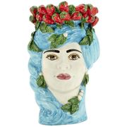 Luxe By Peter's - Vase Strawberries Head Lady 32cm Blue