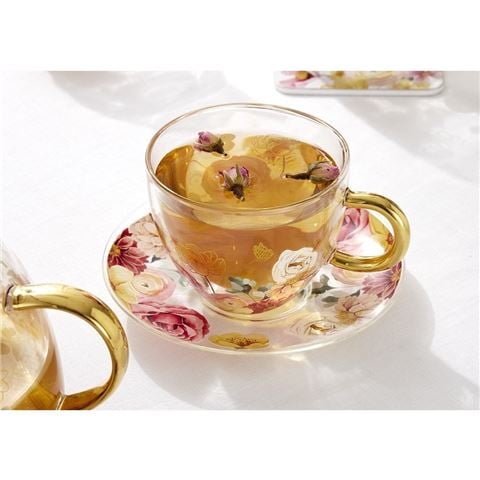 Ashdene - Springtime Soiree D/Walled Glass Cup & Saucer
