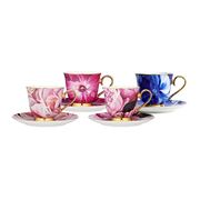 Ashdene - Blooms Assorted Cup & Saucer Set of 4