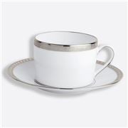 Bernardaud - Athena Platinum Extra Tea Cup & Saucer 150ml