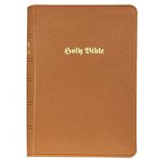 Graphic Image - Holy Bible Tan Goatskin Leather Book