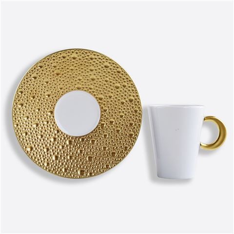 Bernardaud Ecume Gold Espresso Cup & Saucer 4pce Set - Peter's of Kensington