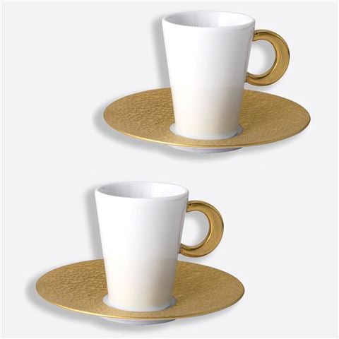 Bernardaud Ecume Gold Espresso Cup & Saucer 4pce Set - Peter's of Kensington