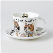 Roy Kirkham - Animal Fashion Breakfast Cup & Saucer Cat
