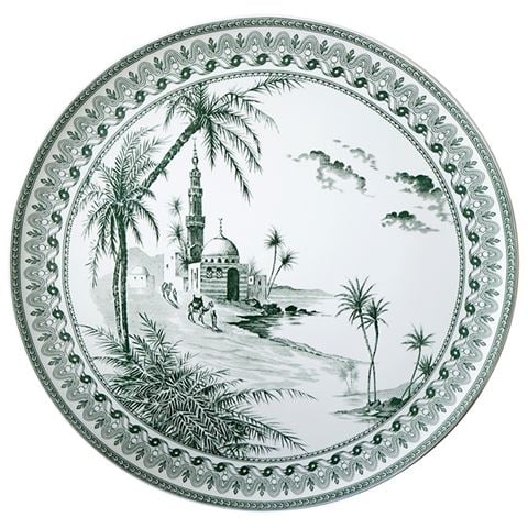Gien Vue Orient Depareillee Large Wall Platter Vert - Peter's of Kensington