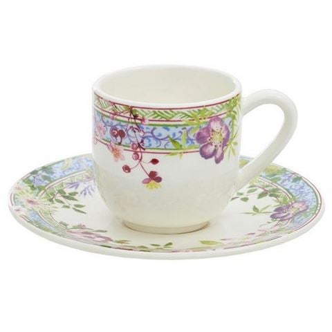 Gien - Millefleurs Espresso Cup & Saucer Set 4pce 100ml