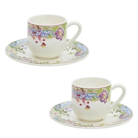 Gien - Millefleurs Espresso Cup & Saucer Set 4pce 100ml