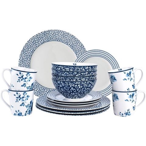 Laura Ashley - Blueprint Porcelain Dinnerware China Rose Set 16pcs ...