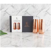 Clinq - Stemless Champagne Flutes Copper Set 2pce