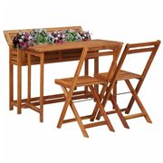 Antibes Outdoor - Balcony Planter Table W/2 Bistro Chairs