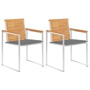 Antibes Outdoor - Garden Chairs w/Cushion Teak Grey Set 2pce