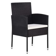 Antibes Outdoor - Garden Chairs Rattan Black Set 4pce