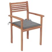 Antibes Outdoor - Garden Chairs w/Grey Cushions Teak 4pc Set