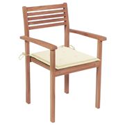Antibes Outdoor - Garden Chairs w/Cream Cushions Teak 4pc