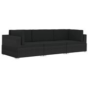 Antibes Outdoor - Garden Sofa w/Cushion Blk Set 3pc