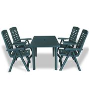 Antibes Outdoor - Outdoor Dining Plastic Green Set 5pce