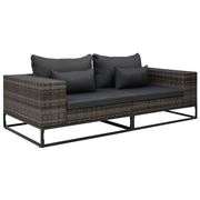 Antibes Outdoor - Garden Sofa w/Cushion Rattan Grey Set 2pce
