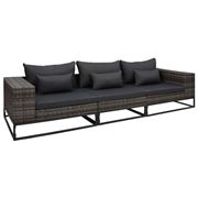 Antibes Outdoor - Garden Sofa w/Cushion Grey Set 3pc