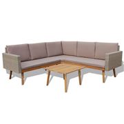 Antibes Outdoor - Garden Lounge 4pc Rattan Grey W/Cushion