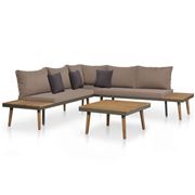 Antibes Outdoor - 4piece Garden Lounge Set W/Cushion Brown