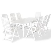 Antibes Outdoor - Outdoor Dining Plastic White Set 9pce