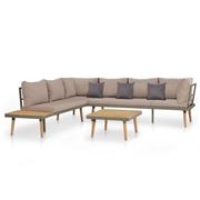 Antibes Outdoor - 4 pce Garden Lounge Set W/Cushion Brown