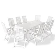 Antibes Outdoor - Outdoor Dining Plastic White Set 11pce