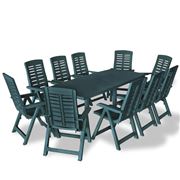 Antibes Outdoor - Outdoor Dining Plastic Green Set 11pce